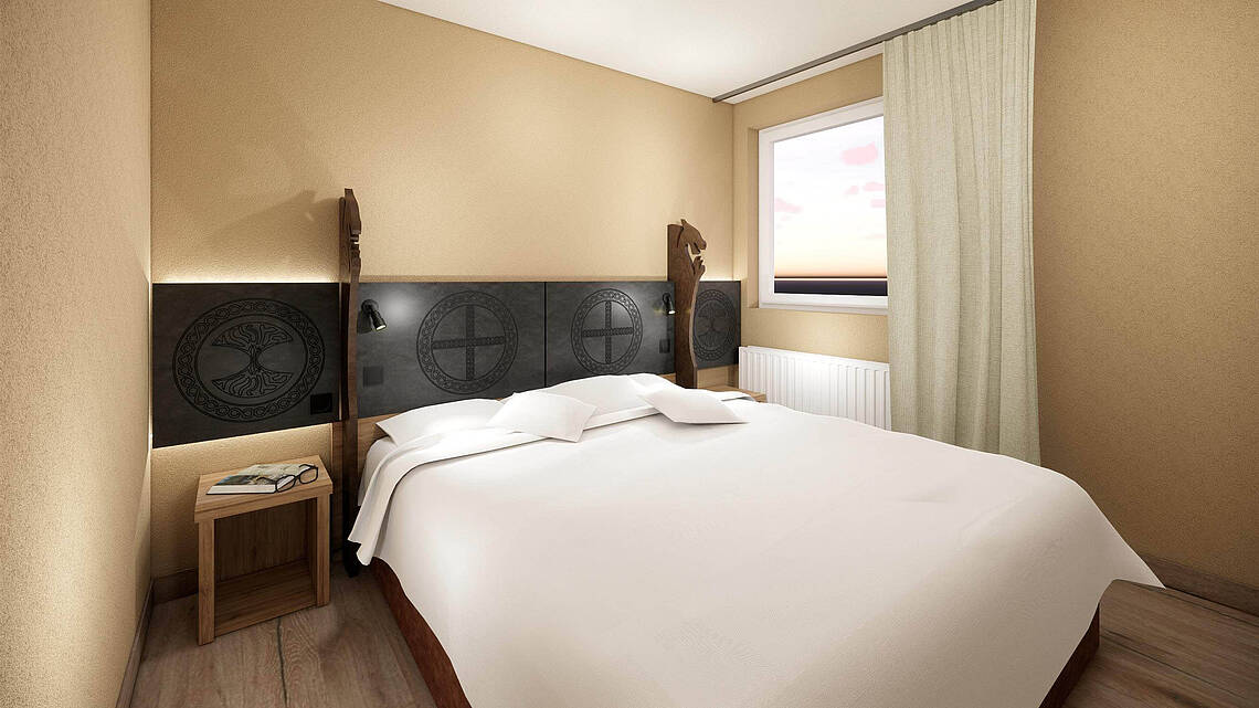 Schlafzimmer der Familiensuite