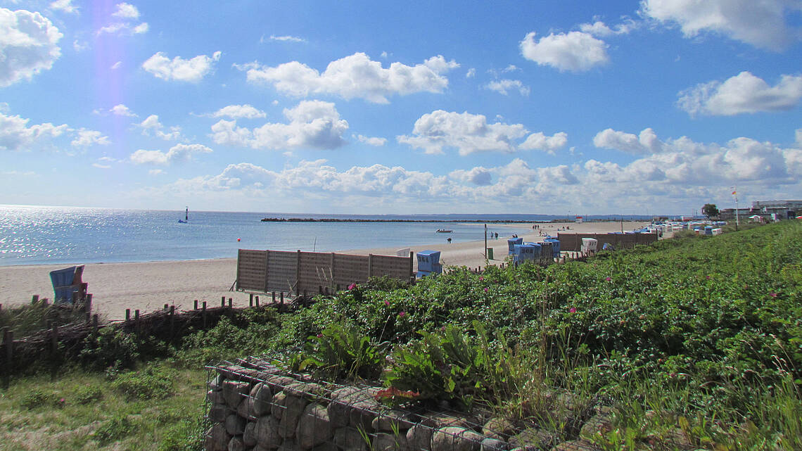 Blick auf den Strand in Damp