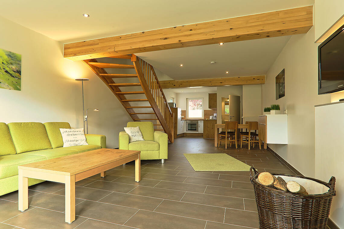 Premiumhaus Wohnbereich Blick in das Wohnzimmer im Premiumhaus