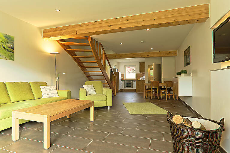 Premiumhaus Wohnbereich Blick in das Wohnzimmer im Premiumhaus