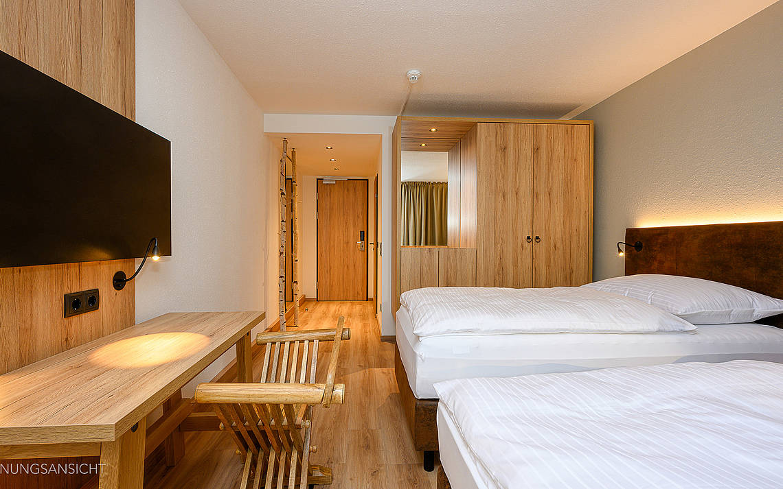 Twinbettzimmer im Ostsee Resort Dampland Raumansicht des Twinbettzimmers