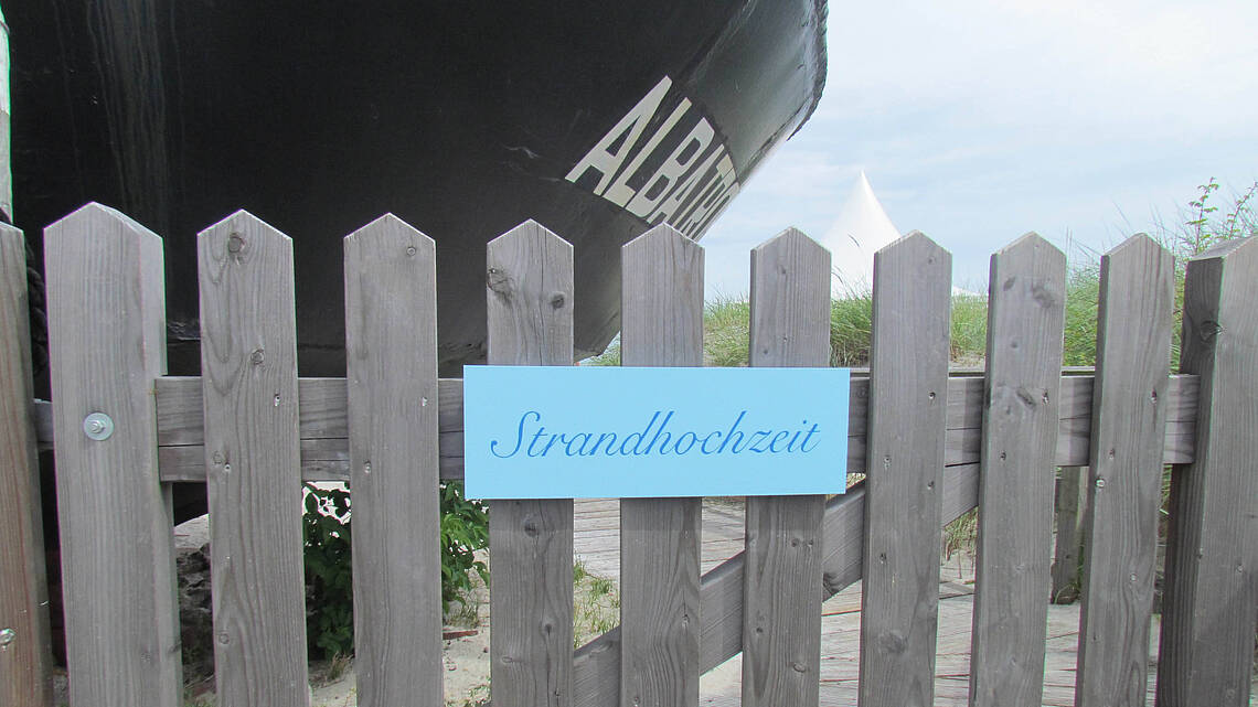 Türschild Strandhochzeit